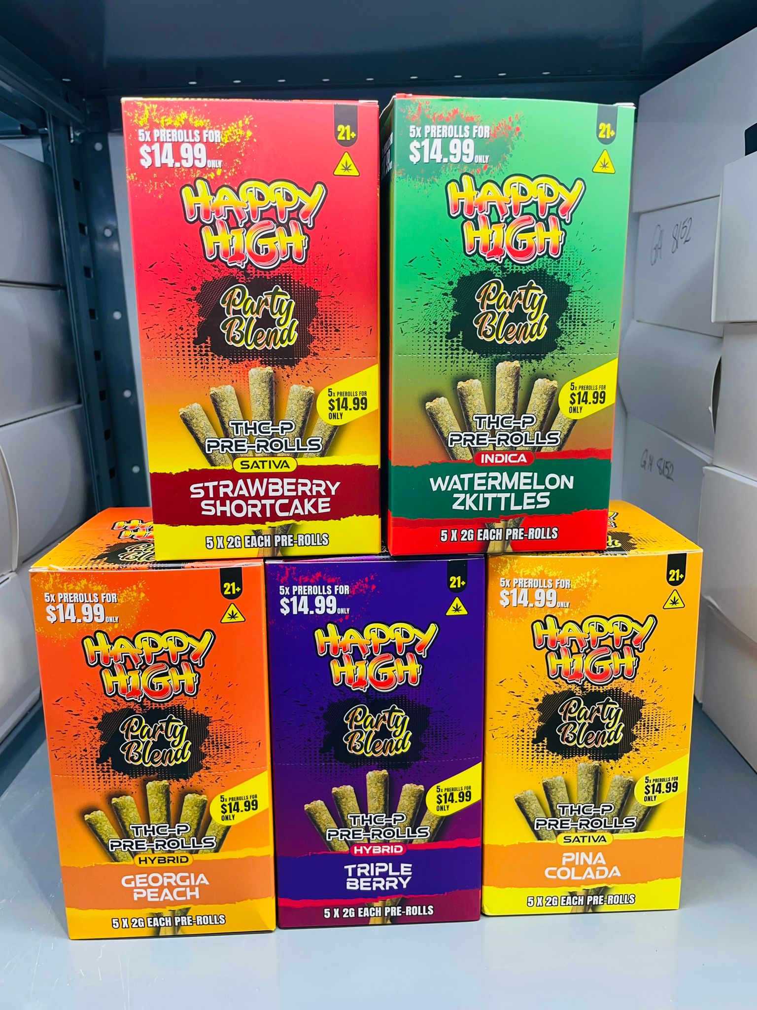 HAPPY HIGH PARTY BLEND THCP 2G Pre Rolls 5CT