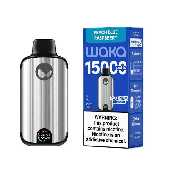 Waka 15000 Puffs Peach Blue Raspberry 5 In A Box