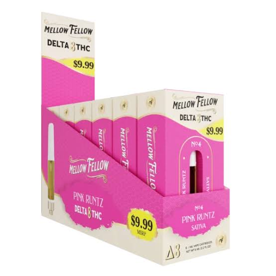 Mellow Fellow 1ml Cartridge Delta 8 6ct|Box-Pink Runtz - Sativa