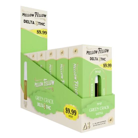 Mellow Fellow 1ml Cartridge Delta 8 6ct|Box-Green Crack - Sativa
