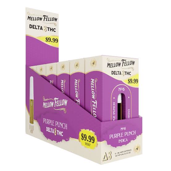Mellow Fellow 1ml Cartridge Delta 8 6ct|Box-Purple Punch - Indica