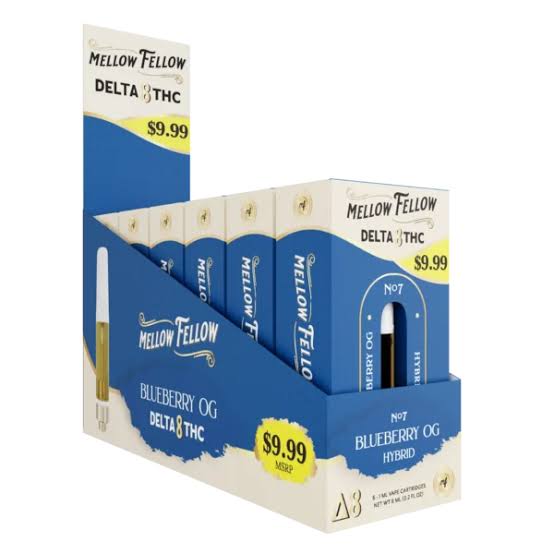 Mellow Fellow 1ml Cartridge Delta 8 6ct|Box-Blueberry OG - Hybrid