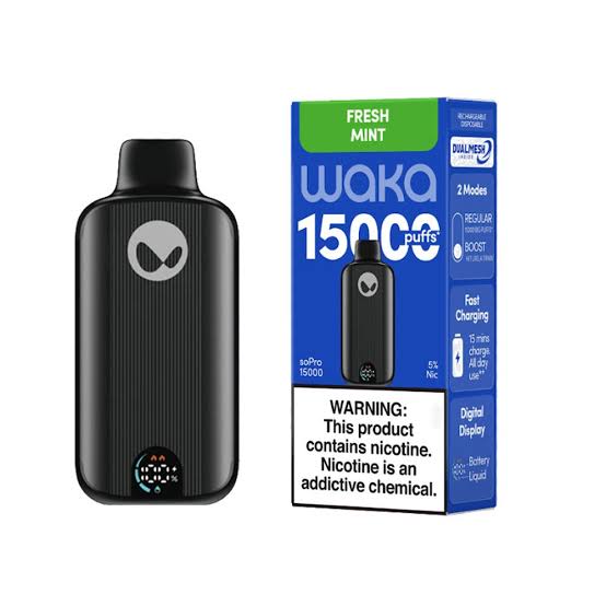 Waka 15000 Puffs Fresh Mint 5 In A Box