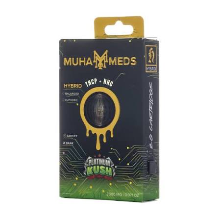Muha Meds 2g Cartridge Thcp 5 In a Box |-Platinum Kush | Hybrid